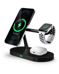 CONNECT IT MultiCharge 5 v 1 MagSafe Wireless Fast Charge bezdrátová nabíječka, ČERNÁ