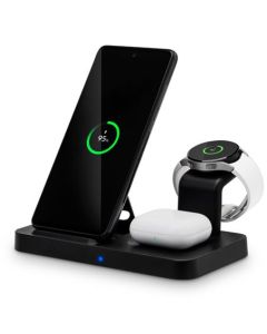 CONNECT IT MultiCharge 3v1 bezdrátová Qi nabíječka pro SAMSUNG, ČERNÁ