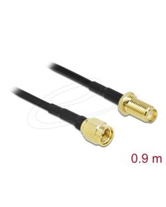 Delock Anténní kabel SMA samec na SMA samice LMR/CFD100 0,9 m low loss