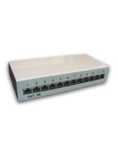 DATACOM Patch box STP 12 port CAT5E DUAL GY  hor.zářez / VL