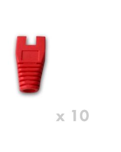 DATACOM Návlek pro plug RJ45 s výřezem červený (10ks)