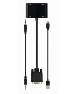 GEMBIRD VGA na HDMI + VGA adaptér kabel 0,15 m černý