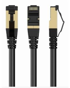 GEMBIRD PP8-LSZHCU-BK-10M – S/FTP Cat. 8 LSZH propojovací kabel, černý, 10 m