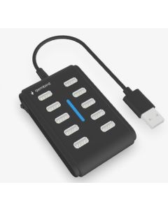 GEMBIRD 10portový USB 2.0 rozbočovač, černý