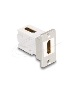 Delock Modul Keystone k montáži na panel, ze zásuvky HDMI na zásuvku, pravoúhlý, 90°, 8K 60 Hz, kuželový