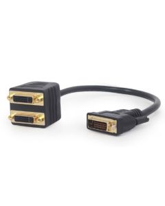 GEMBIRD A-DVI-2DVI-01 Adaptér/rozdvojka DVI-D samec na 2× DVI-D samice – 0,3 m, černý