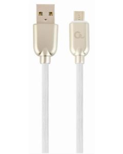 GEMBIRD CC-USB2R-AMmBM-2M-W Premium gumový Micro-USB nabíjecí a datový kabel 2m bílý
