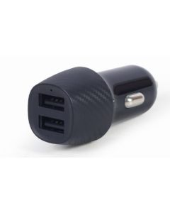 GEMBIRD TA-U2C48A-CAR-01 – 2portová USB nabíječka do auta, 4,8 A, černá
