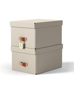 LEITZ úložný box, karton, velikost M, 2 ks béžový