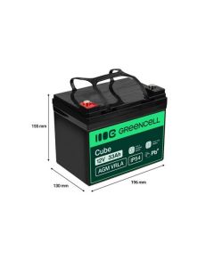 Green Cell AGM VRLA IP54 12V 33Ah baterie pro sekačky na trávu, skútry, lodě, invalidní vozíky