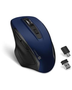 CONNECT IT Dual SmartSwitch bezdrátová myš, USB-A + C (+1x AA baterie zdarma), MODRÁ