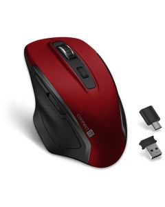 CONNECT IT Dual SmartSwitch bezdrátová myš, USB-A + C (+1x AA baterie zdarma), ČERVENÁ