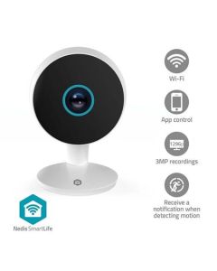 Nedis WIFICI08CWT SmartLife Vnitřní Kamera | Wi-Fi | 3MP Full HD 1296p | Snímač pohybu | Noční vidění | Bílá