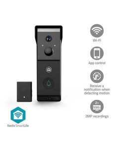 Nedis WIFICDP31BK - SmartLife Dveřní Video Telefon| Wi-Fi | Napájení z baterie | 2x Full HD 1080p | IP54 | Snímač pohybu