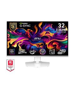 MSI Gaming monitor MPG 321URXW QD-OLED, 31,5" QD-OLED/4K 3840x2160/240Hz/0,03ms/DP/2xHDMI/USB-A,B,C/Výšk. nast./Pivot/bílá