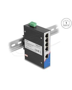 Delock Průmyslový Gigabit Ethernet Switch se 5 porty RJ45, na DIN lištu