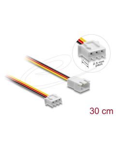 Delock Prodlužovací kabel ventilátoru ze zástrčky na zásuvku, 3 pinový, 30 cm