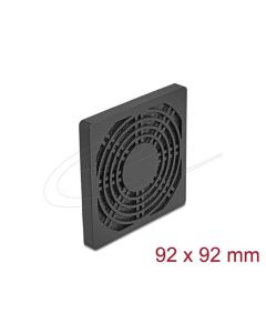 Delock Rošt ventilátoru s protiprachovým filtrem, rozměr 92 x 92 mm, černý