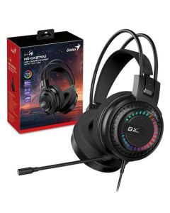 Genius GX GAMING HS-GX570U, Headset, herní, náhlavní, drátový, RGB LED, ovládání hlasitosti, USB, černý