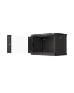 19" RACKOVÁ SKŘÍŇ PRO MONTÁŽ NA STĚNU 6U/540X350 (FLAT PACK) S PROSKLENÝMI DVEŘMI ČERNÁ LANBERG