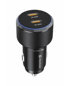 SWISSTEN CL ADAPTÉR 2x USB-C PD, 50W ČERNÝ + KABEL USB-C / USB-C, 1 M