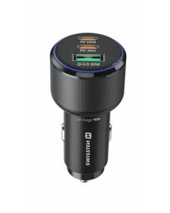 SWISSTEN CL ADAPTÉR 2x USB-C PD + USB-A, 95W ČERNÝ 