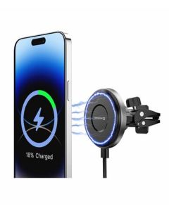 MAGNETICKÝ DRŽÁK DO VENTILACE AUTA SWISSTEN MagRide S BEZDRÁTOVÝM NABÍJENÍM Qi2 15W (kompatibilní s MagSafe)