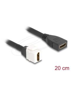 Delock Kabel HDMI Keystone modulu ze zásuvky na zásuvku, 8K 60 Hz, 20 cm, černý