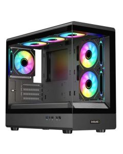 EVOLVEO Ursus, skříň mATX, 6x ARGB ventilátor 120mm, skleněná bočnice + přední panel