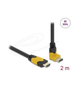 Delock High Speed HDMI kabel samec přímý na samec 90° pravoúhlý nahoru 48 Gbps 8K 60 Hz 2 m