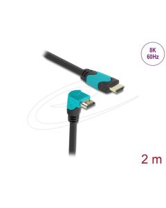 Delock High Speed HDMI kabel samec přímý na samec 90° pravoúhlý dolů 48 Gbps 8K 60 Hz 2 m