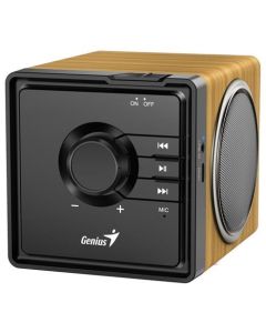 Genius SP-916BT Reproduktor,bezdrátový,Bluetooth,6W,USB-C,výdrž až 8 hodin,mikrofon,podpora Microsoft Copilot,barva světlé dřevo