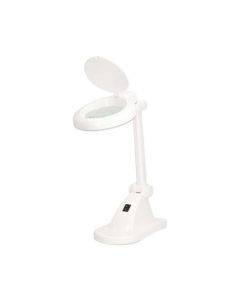 Nedis MAGLE1WT - Zvětšovací stolní lampa| Čočka: 3 + 12 Diopter | 6500 K | 6 W | 400 lm | Bílá