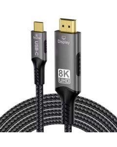 PremiumCord USB-C na HDMI kabel 2m rozlišení obrazu 8K@60Hz,4K@144Hz Aluminium