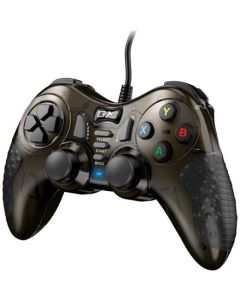 Genius GX Gaming GX-19UV, Gamepad, drátový, vibrační, pro PC, PS3 a PS4, USB, černo-hnědý
