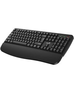 Genius KB-7123, Klávesnice, bezdrátová, 2,4GHz, mini USB přijímač, ergo. podložka, CZ+SK layout, Copilot klávesa, černá