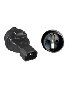 Premium Cord Adaptér IEC C14 male na SCHUKO CEE 7/3 female, napětí 230V, max.proud 10A