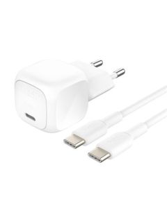 Belkin BOOST CHARGE™ 20W USB-C Power Delivery PPS nástěnná nabíječka + 1m USB-C na USB-C kabel, bílá