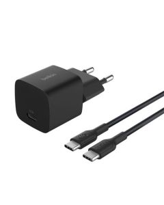 Belkin BOOST CHARGE™ 25W USB-C Power Delivery PPS nástěnná nabíječka + 1m USB-C na USB-C kabel, černá