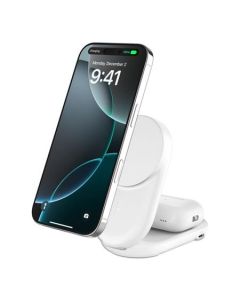 Belkin UltraCharge™ Qi2 25W 2v1 Magnetická nabíječka pro iPhone/AirPods, s USB-C, bílá