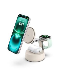 Belkin UltraCharge™ PRO Qi2 25W 3v1 Magnetická nabíječka pro iPhone/Apple Watch/AirPods, písečná