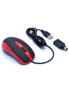 AMEI AM-M801/Kancelářská/Optická/800 DPI/Drátová USB/Černá-červená