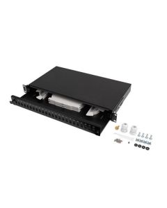 LANBERG 19" RACKOVÝ 1U OPTICKÝ PATCH PANEL 24XSC SIMPLEX/24XLC DUPLEX ČERNÝ + PŘÍSLUŠENSTVÍ