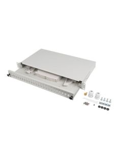 LANBERG 19" RACKOVÝ 1U OPTICKÝ PATCH PANEL 24XSC SIMPLEX/24XLC DUPLEX ČERNÝ + PŘÍSLUŠENSTVÍ