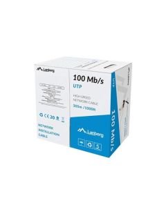 LANBERG LAN KABEL UTP 305M PEVNÝ CCA ČERNÝ