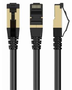 GEMBIRD PP8-LSZHCU-BK-3M – S/FTP Cat. 8 patch kabel s LSZH pláštěm, černý, 3 m