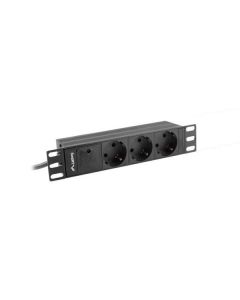 LANBERG NAPÁJECÍ DISTRIBUČNÍ JEDNOTKA (PDU) 10" 1U 10A 2M 3X SCHUKO ZÁSUVKY ČERNÁ C14