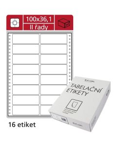 Tabelační dvouřadé etikety, 100 x 36,1 mm, 8000 ks