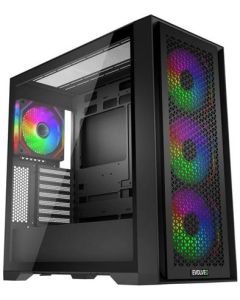 EVOLVEO Rhino, skříň eATX/ATX, 4x ARGB ventilátor 120mm, boční panel temperované sklo + mřížkovaný přední panel