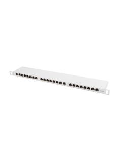 LANBERG PATCH PANEL 24 PORTŮ 0,5U 19" CAT.6 FTP STÍNĚNÝ ŠEDÝ